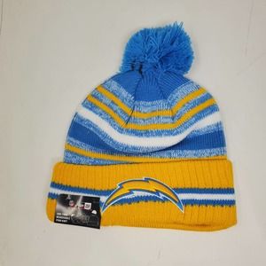 NEW 2021 NFL NEW ERA ON FIELD SIDELINE POM BEANIE - Los Angeles Chargers